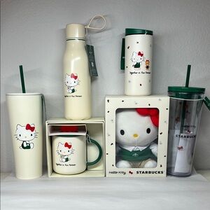 NWT STARBUCKS HELLO KITTY HOLIDAY 2025 COLLECTION LIMITED EDITION 6 PIECES